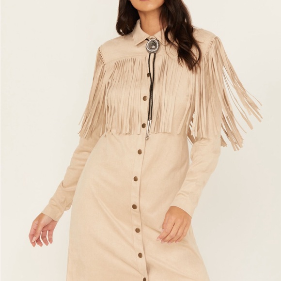 Idyllwind Women's Jonquil Faux Suede Fringe  Shirt Dress Western Cowgirl Tan XS - Picture 6 of 15